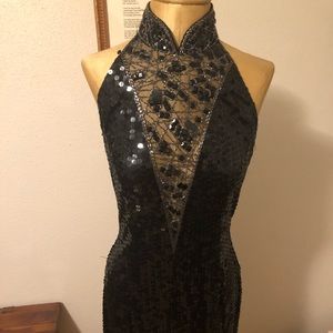 Vintage black sequin dress